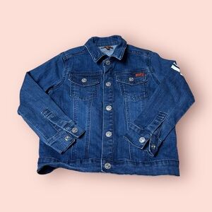 Toddler 7 For All Mankind Denim Button Front Jacket With White Stripes Size 4T